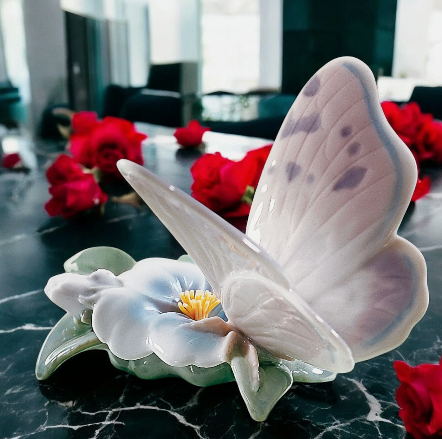 Lladro Butterfly Porcelain Figurines Set