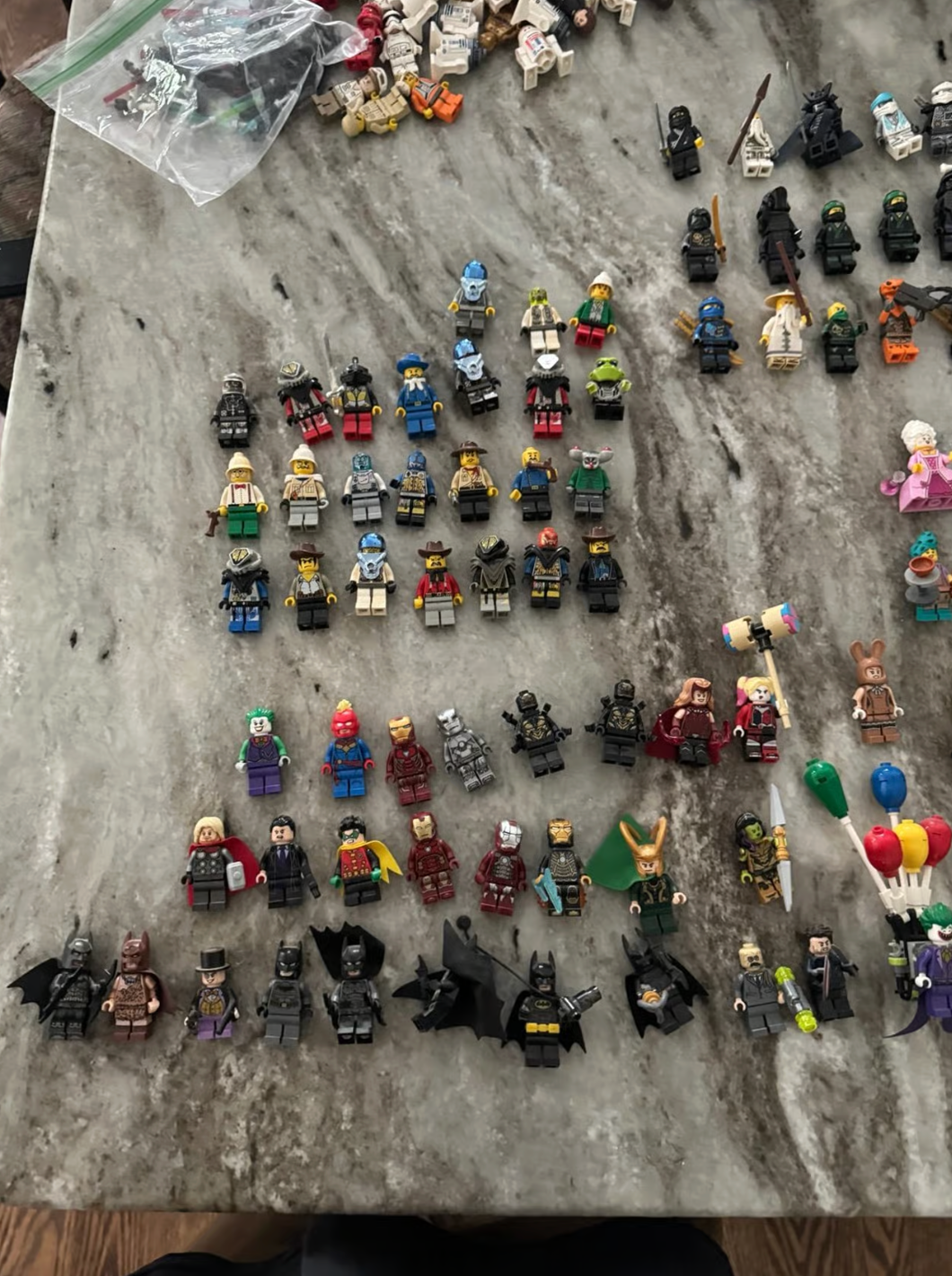 LEGO Minifigure Lot – Rare Mix Star Wars, Marvel, DC, Ninjago + Darth Revan Included