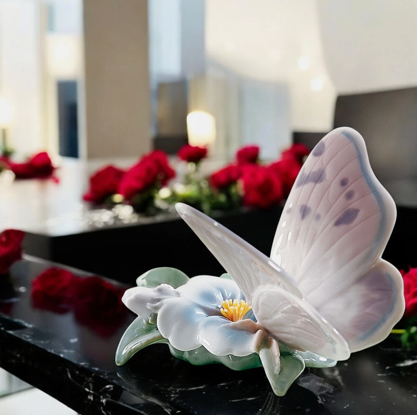 Lladro Butterfly Porcelain Figurines Set