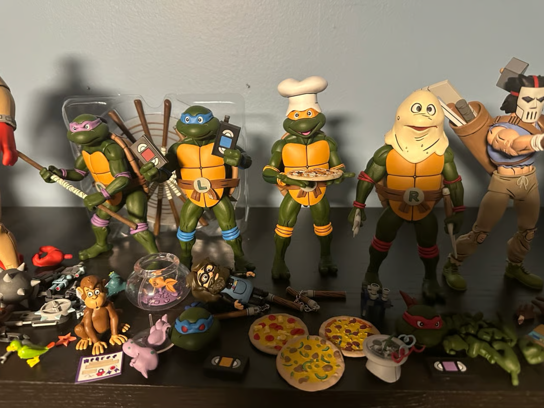 NECA TMNT Lot – 11 Pizza Club Figures – Shredder, Casey Jones & More – Complete Set