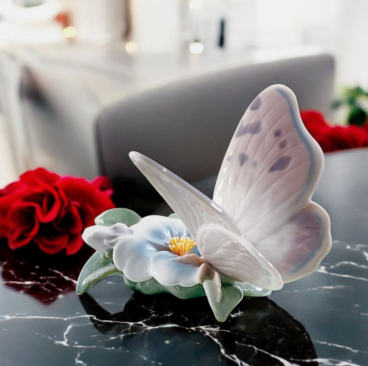 Lladro Butterfly Porcelain Figurines Set