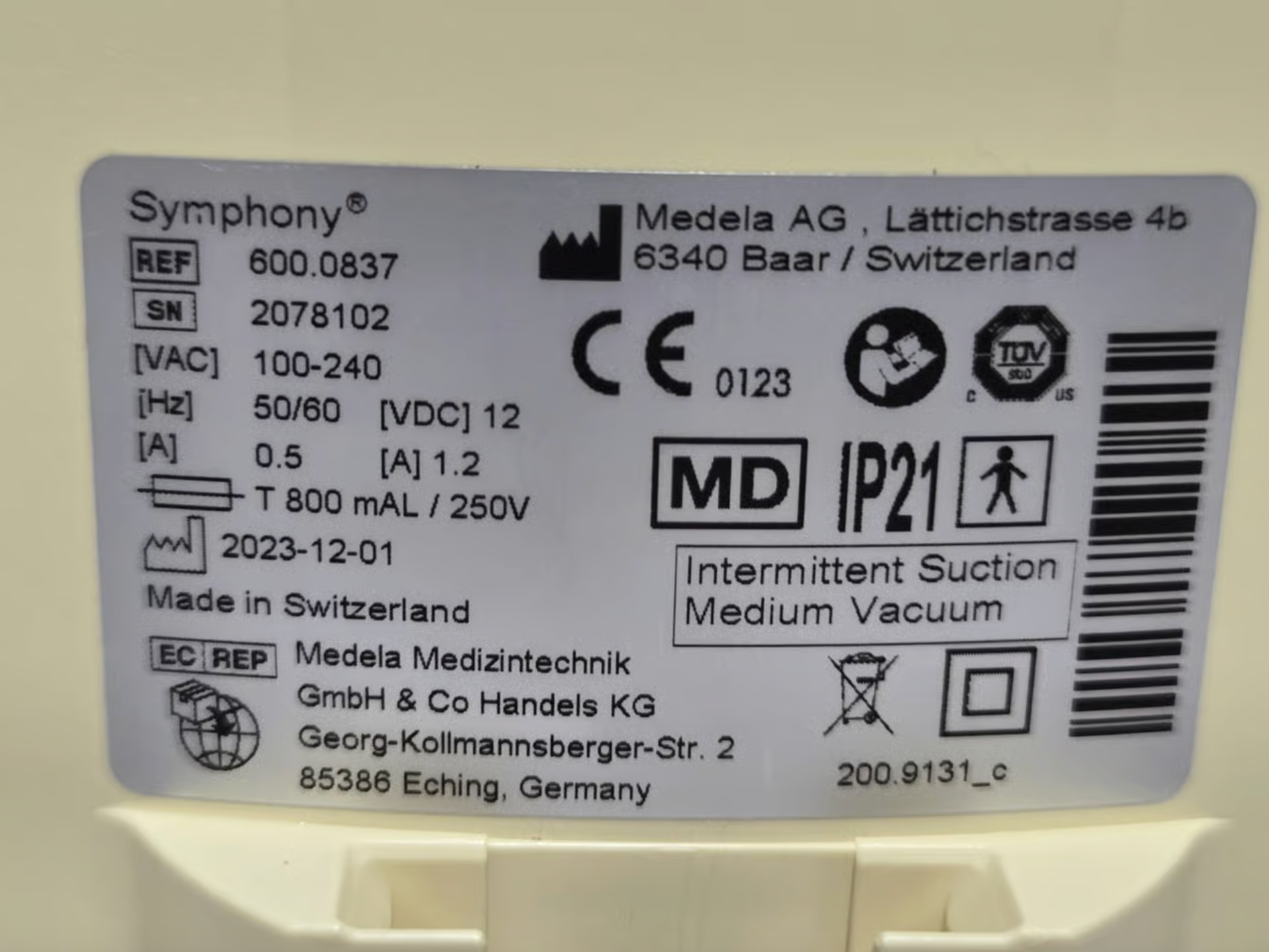 Medela Symphony 2.0 Breast Pump 2023 – Hospital-Grade – Only 31 Minutes Use + New Initiation Kit